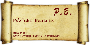 Püski Beatrix névjegykártya
