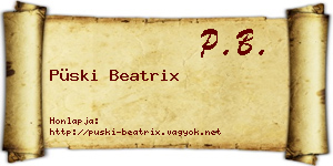 Püski Beatrix névjegykártya