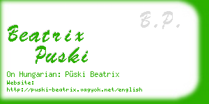 beatrix puski business card